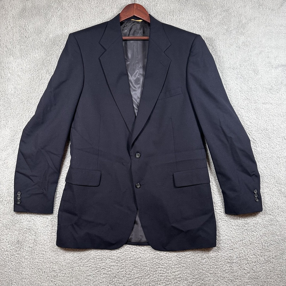 Sterling & Hunt Blazer Mens 46 Long Blue Wool Premier Edition Made USA Jacket